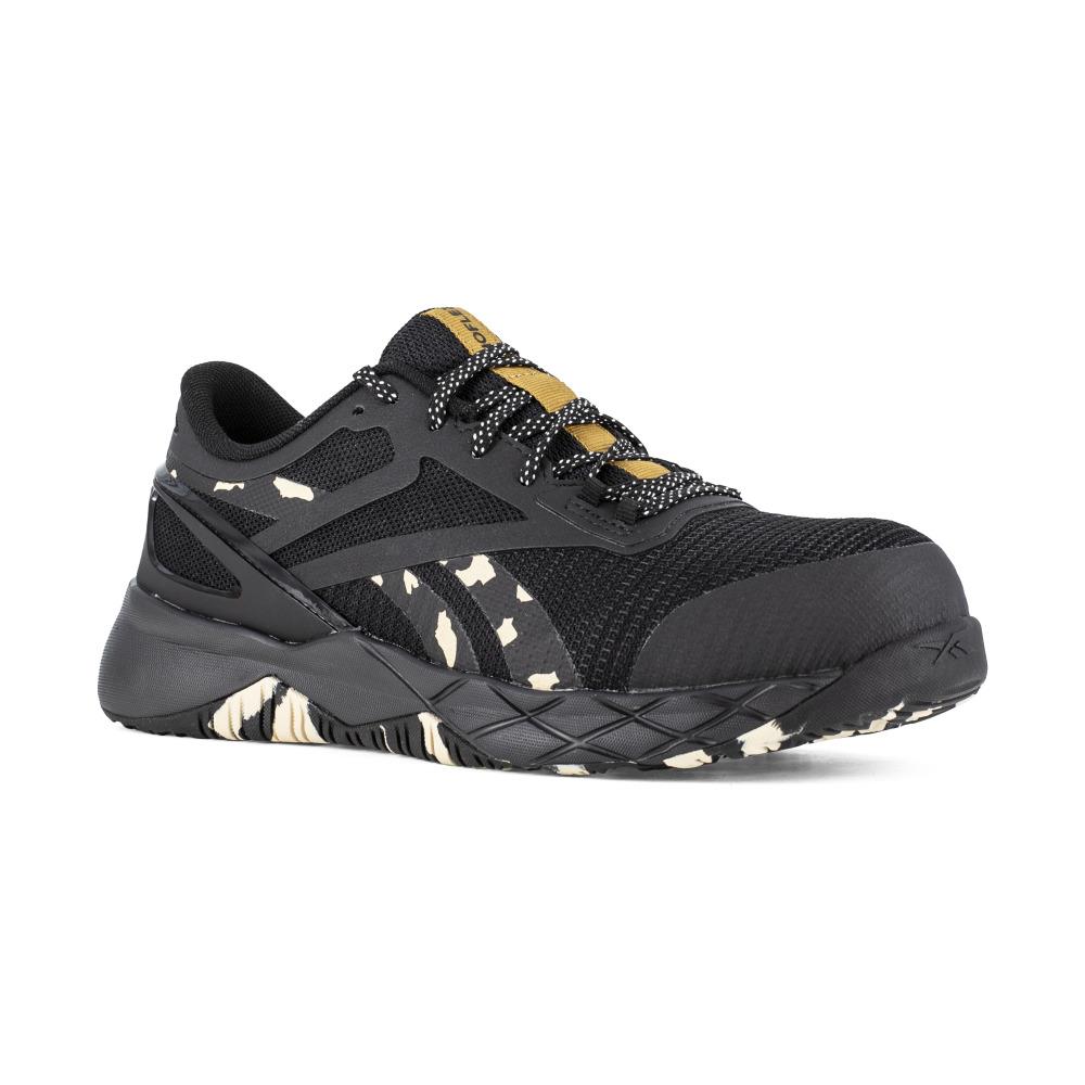 Reebok Work Women`s Nanoflex TR Composite Toe Esd Athletic Work Shoe - BLACK CAMO BROWN