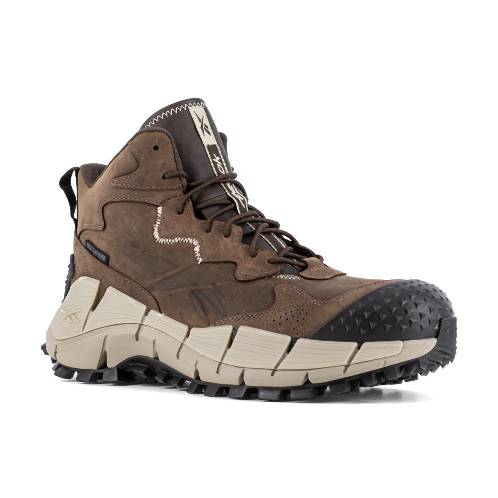 Reebok Work Men`s Zig Kinetica Edge II Composite Toe Waterproof Hiker Work Boot - BROWN