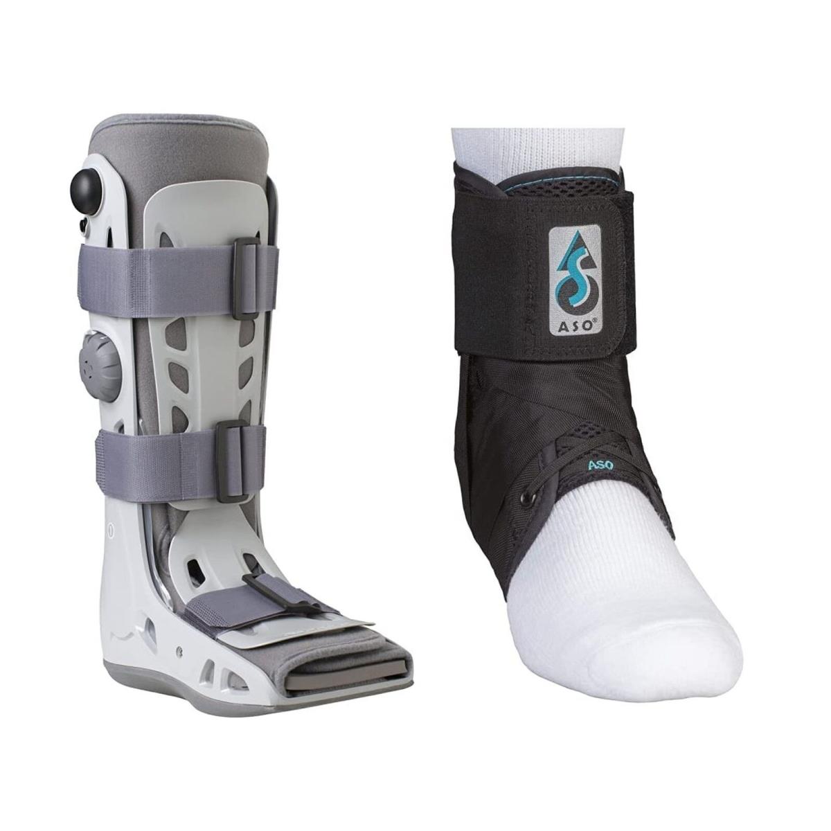 Aircast Airselect Standard Walker Brace + Med Spec Aso Ankle Stabilizer