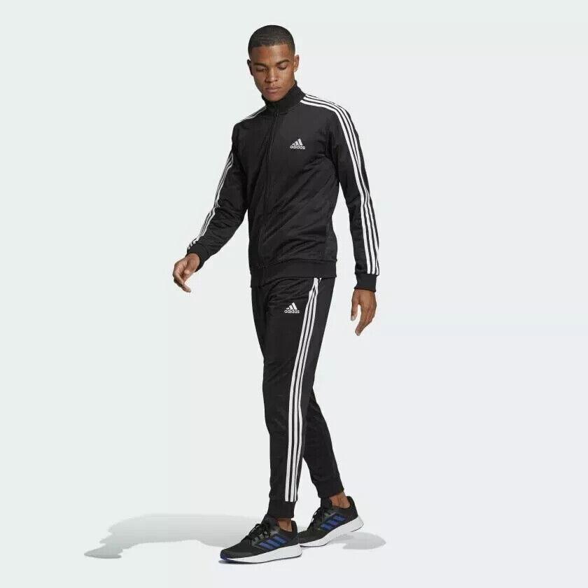 Adidas Men`s Essentials 3-Stripes Training Track Suit - Black/white 2 XL