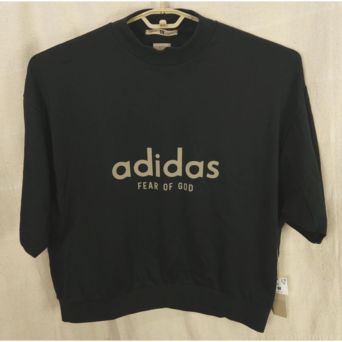 Adidas Fear of God Athletics Black Fleece Sweatshirt Size M Torn Tag Oversized