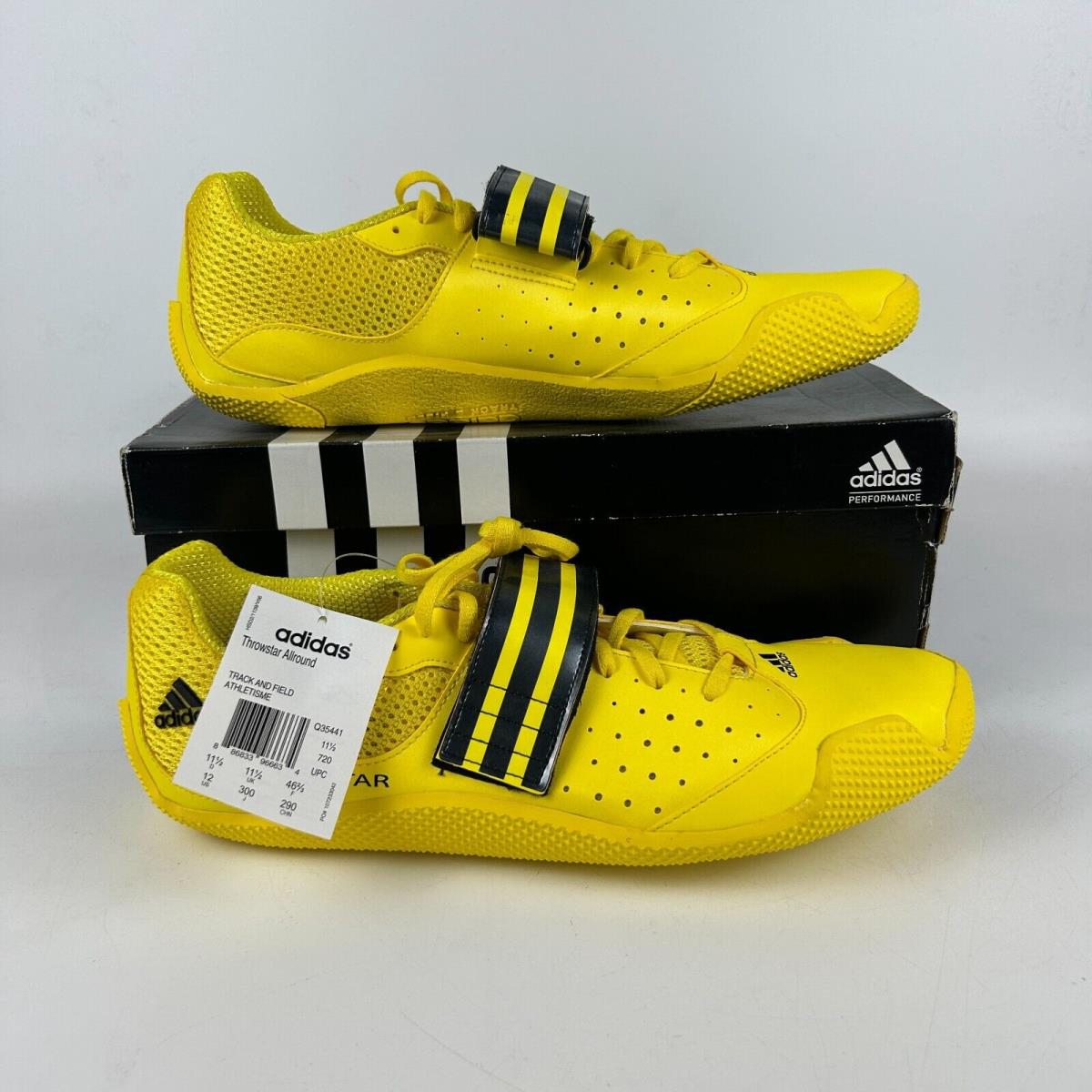 Adidas Throwstar Allround Track and Field Spike Shoes Mens Size 12 Yellow Q35441