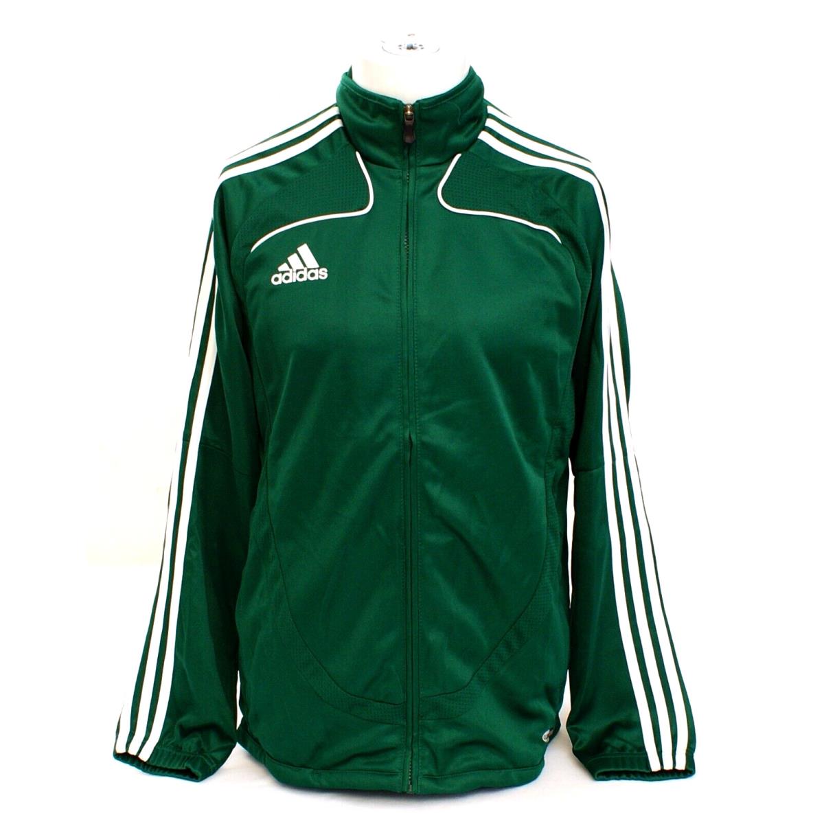 Adidas Clima365 Green White Zip Front Track Jacket Youth Boy`s XL