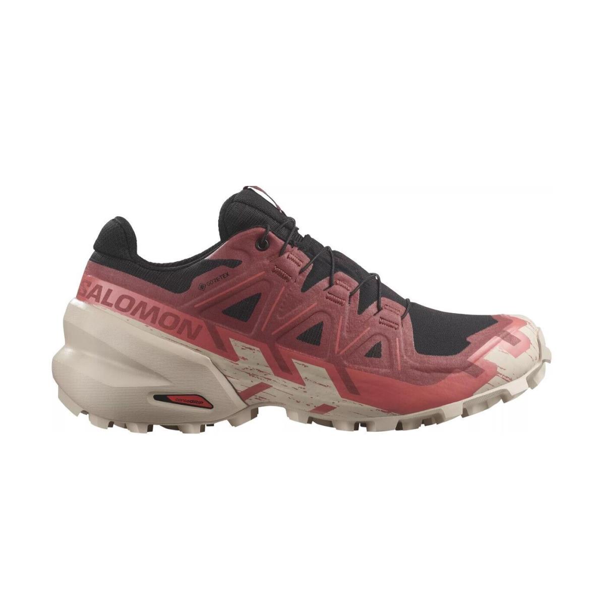 Salomon Women`s Speedcross 6 Gtx Trail Running Shoes Size 11 L473021 - black/cow hide/faded rose