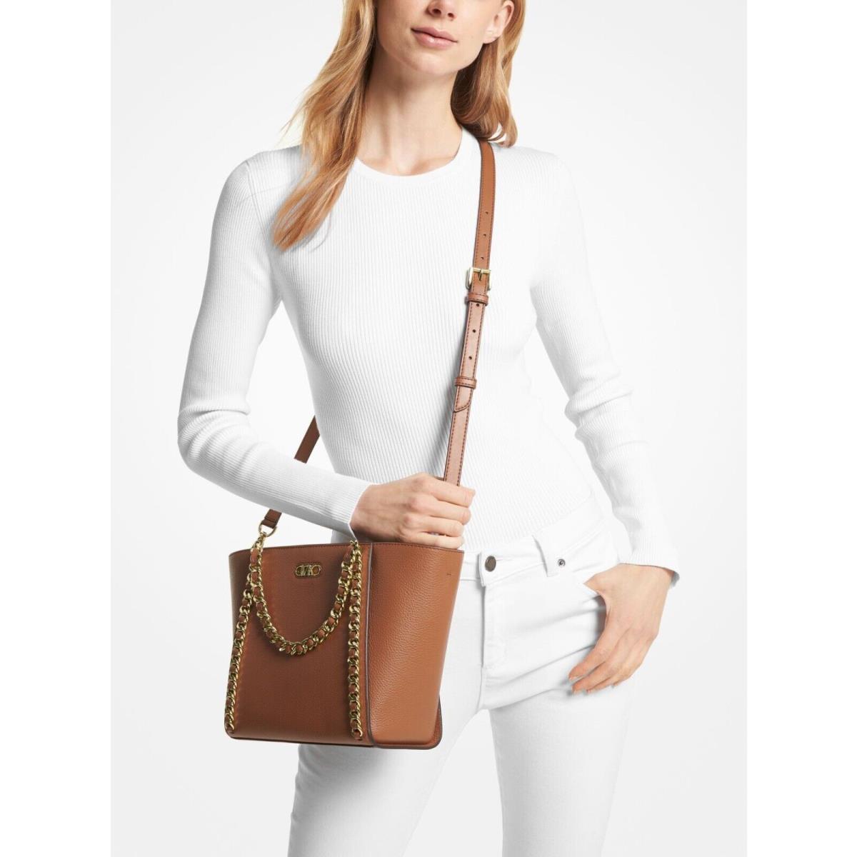 Michael Kors Westley Small Black Brown or White Crossbody/shoulder/handbag Brown/gold Chain Zip Crossbody/Shoulder/Handbag