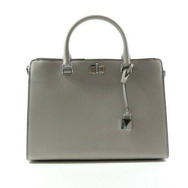 Michael Kors Sylvie Large Leather Tote Satchel Shoulder Bag Pearl Grey NWT$328.0