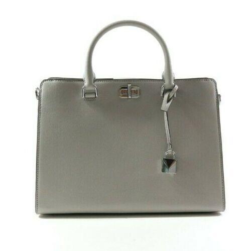 Michael Kors Sylvie Large Leather Tote Satchel Shoulderbag Black Gray NWT$328.00