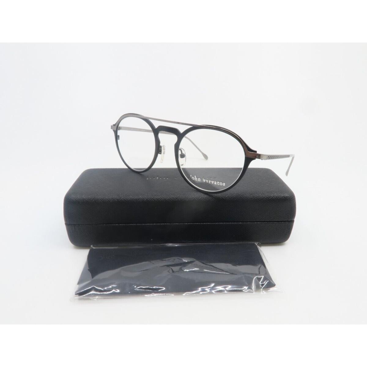 John Varvatos V160 50mm Matte Black-silver/silver Metal Round Eyeglasses