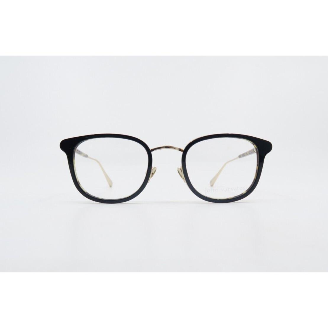 John Varvatos V410 49mm Black and Gold and Tortoise Men`s Eyeglasses