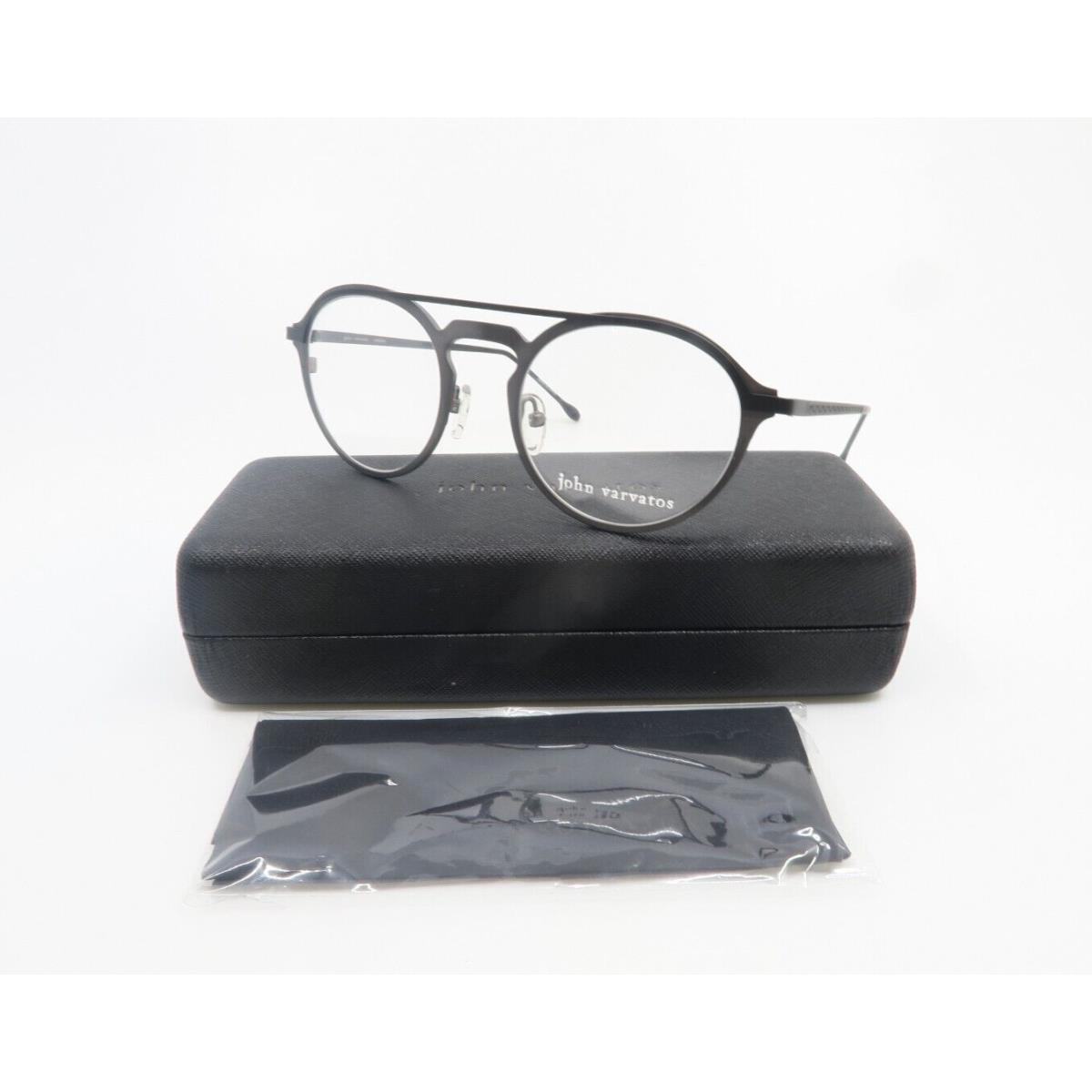 John Varvatos V160 50mm Gunmetal/black Metal Round Eyeglasses