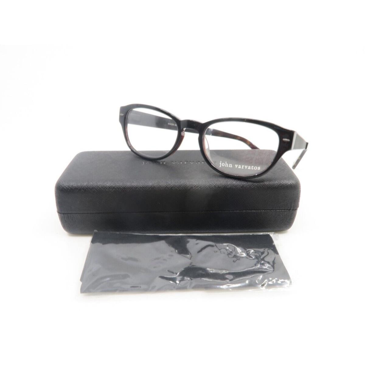 John Varvatos V355 UF 51mm. Black/brown Tortoise Oval Men`s Eyeglasses