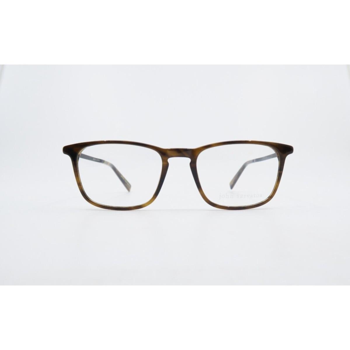 John Varvatos V370 52mm Brown Tortoise Rectangular Men`s Eyeglasses