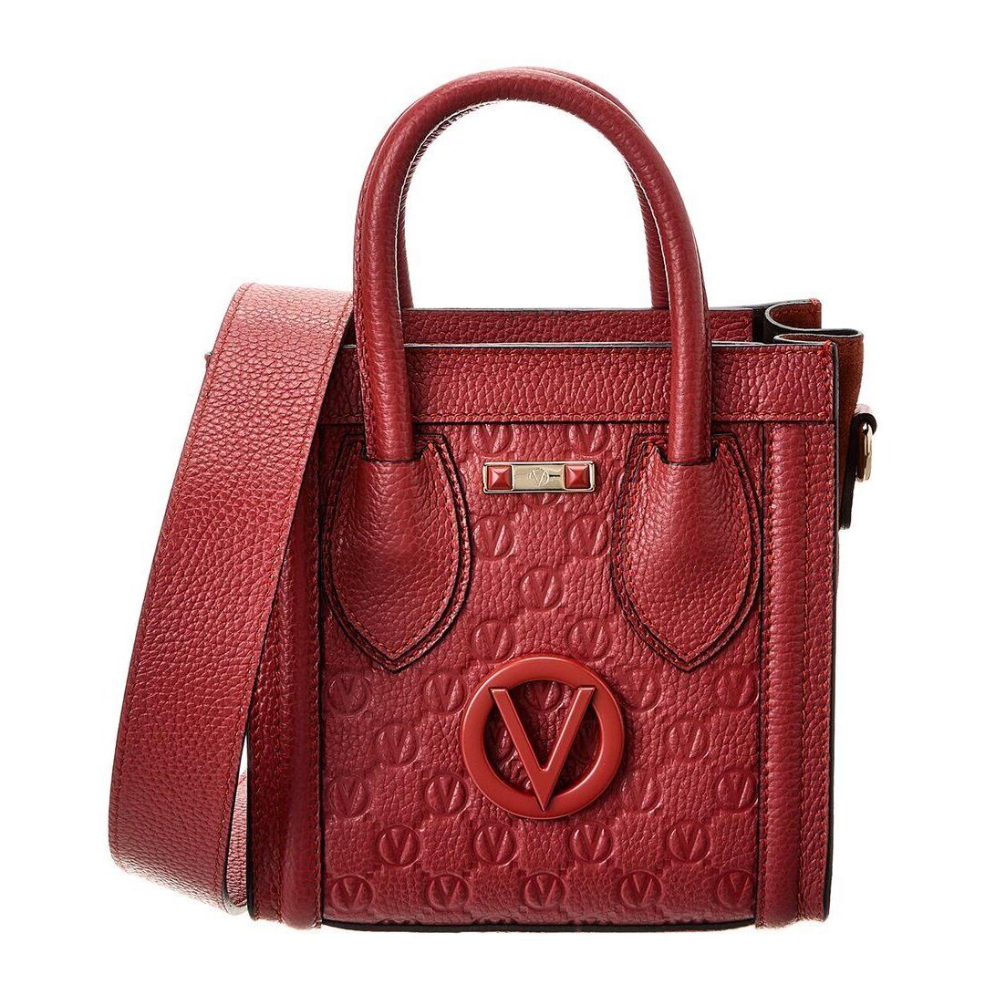 Valentino By Mario Valentino Eva Dollaro Monogram Leather Tote Women`s Red