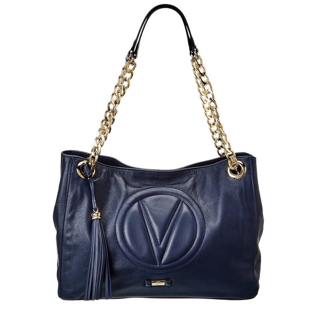 Valentino By Mario Valentino Verra Signature Leather Shoulder Bag Women`s Blue