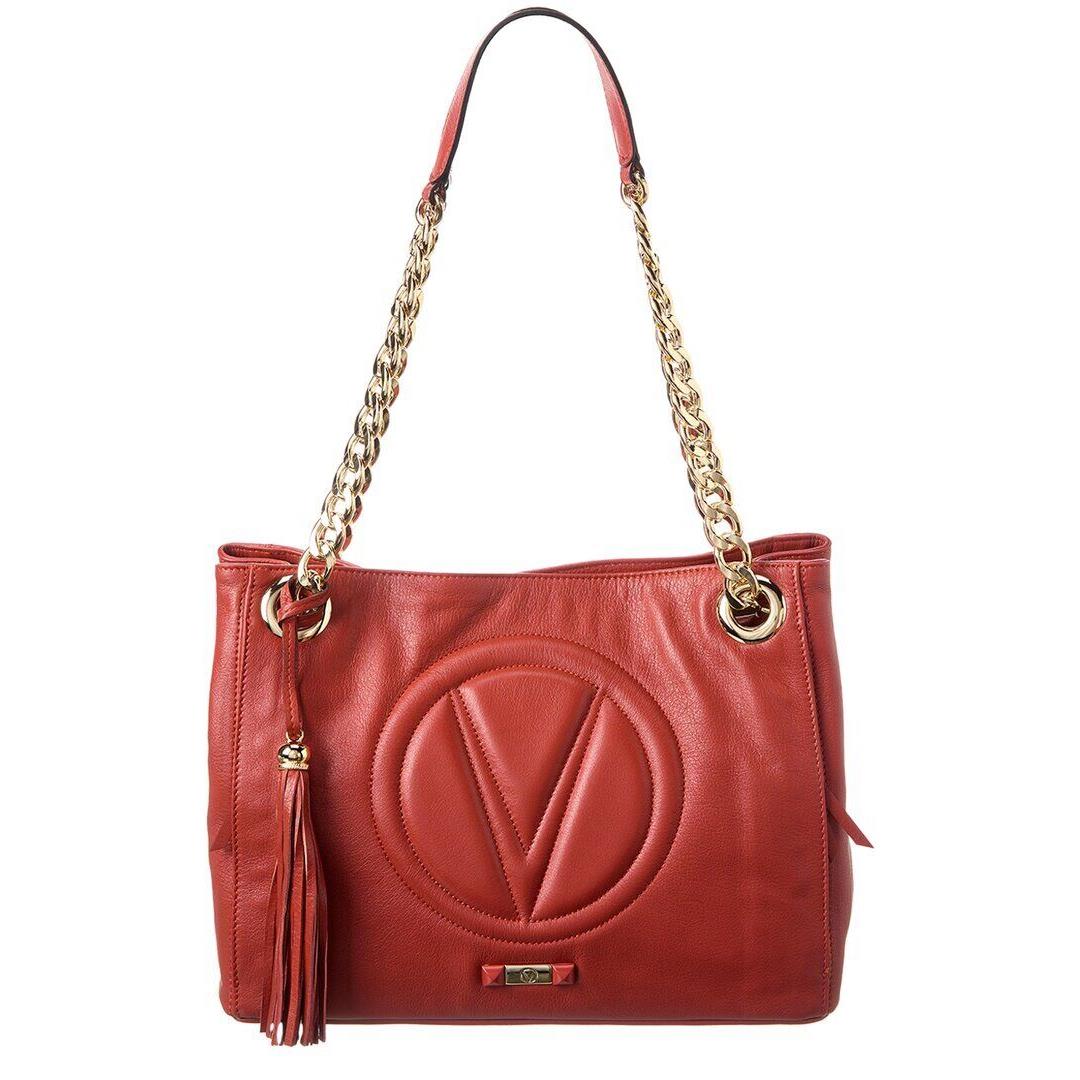 Valentino By Mario Valentino Luisa Signature Leather Shoulder Bag Women`s Red