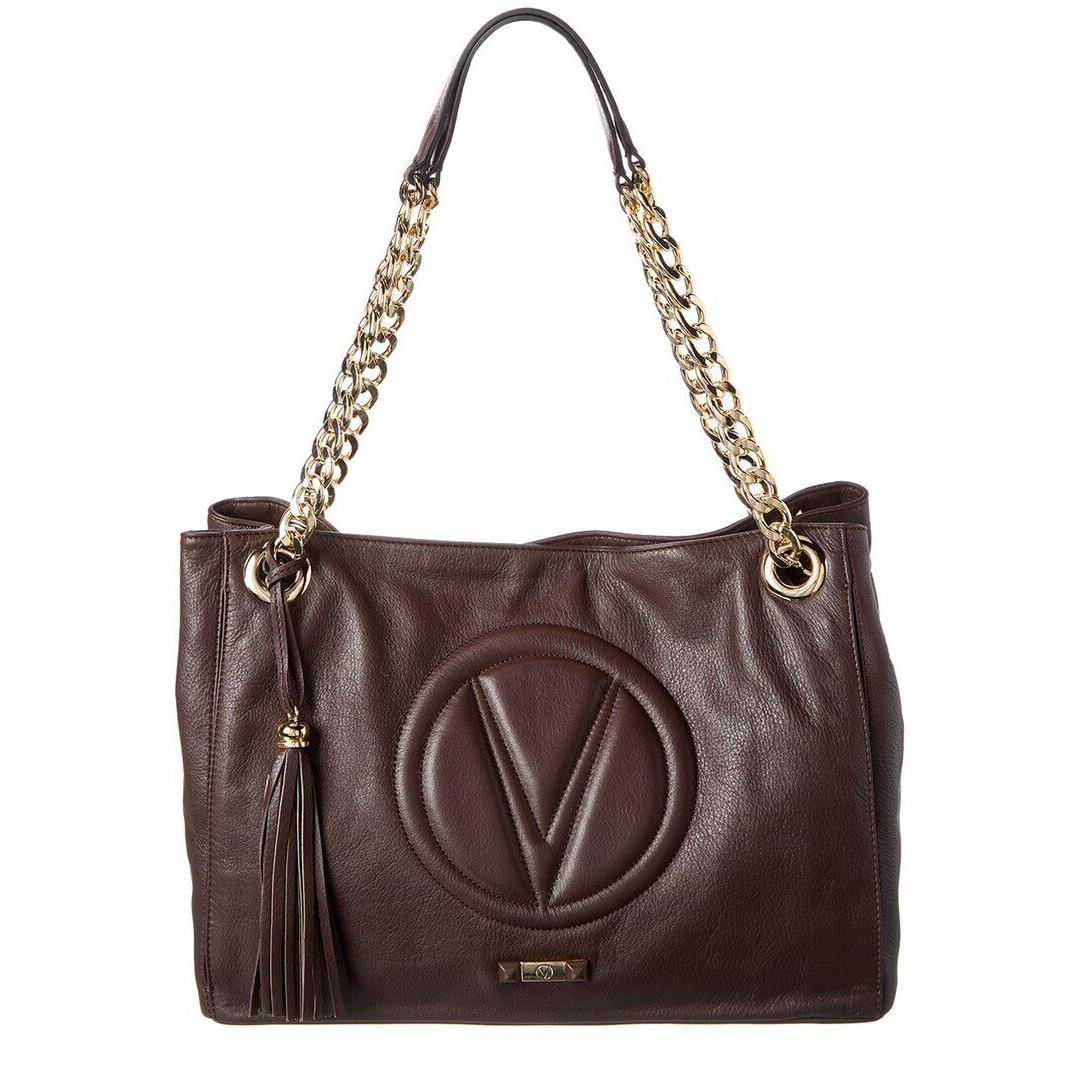 Valentino By Mario Valentino Verra Signature Leather Shoulder Bag Women`s Brown