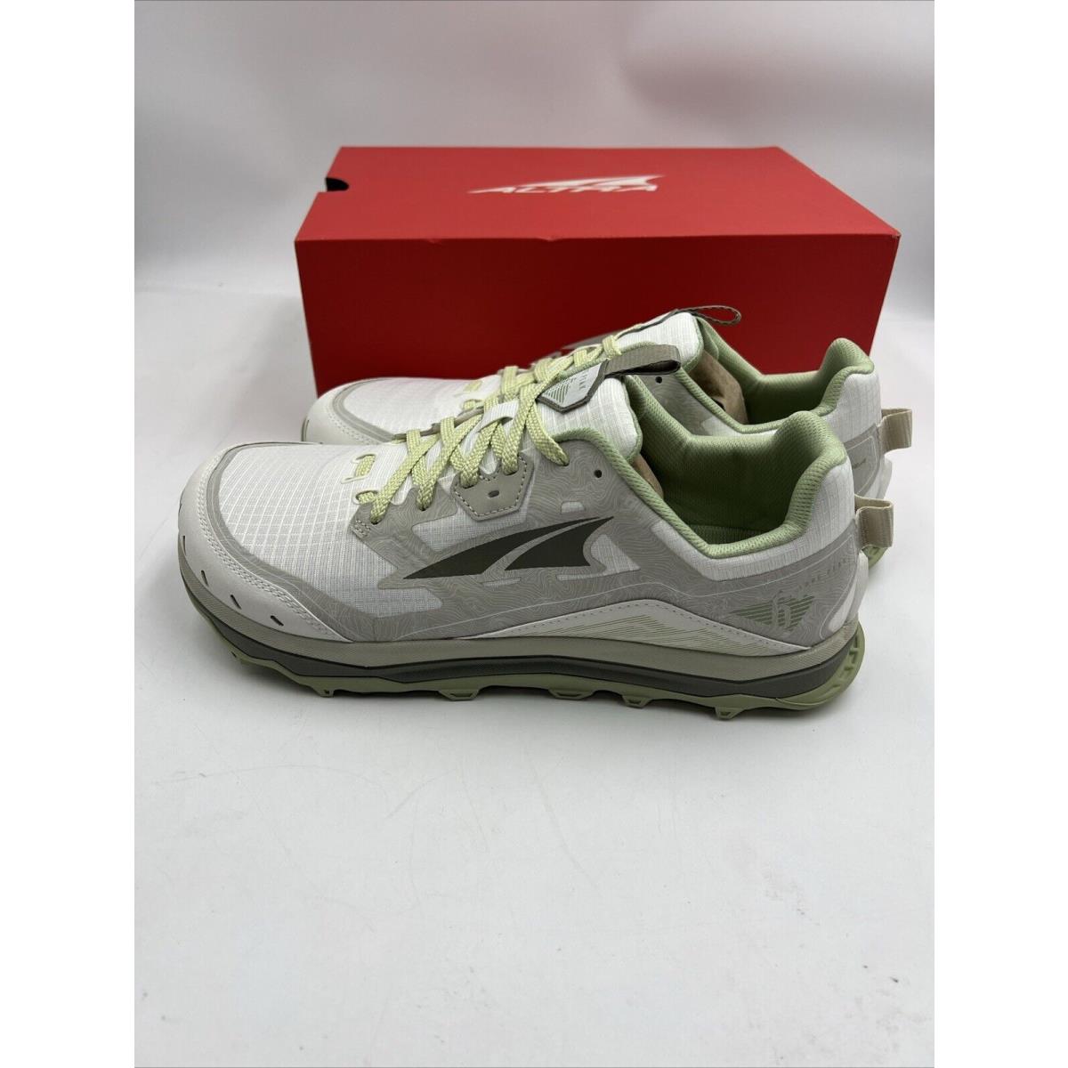 Altra Women s Lone Peak 6 White Green Trail Running Hiking Shoes Size 12