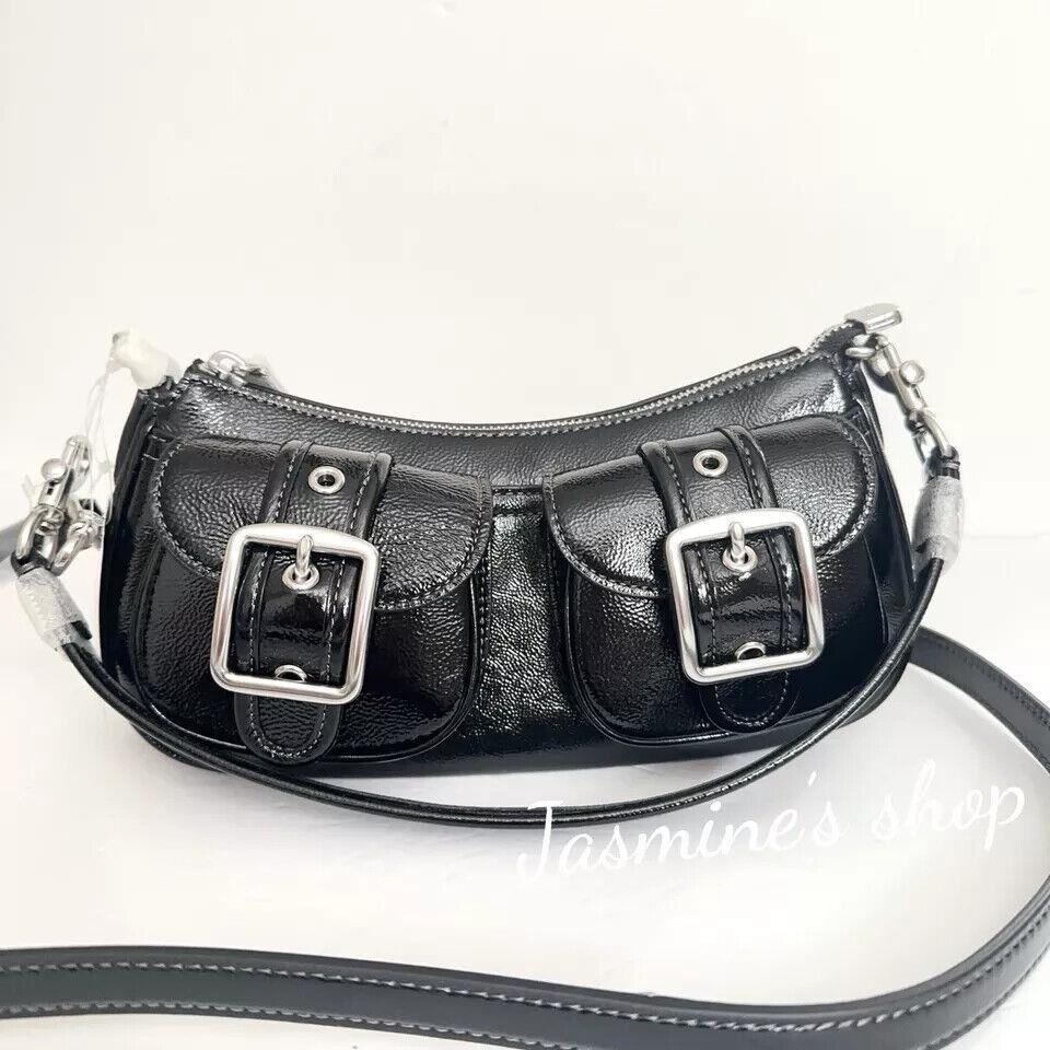 Coach Ashton Baguette Bag cv943 Silver/Black