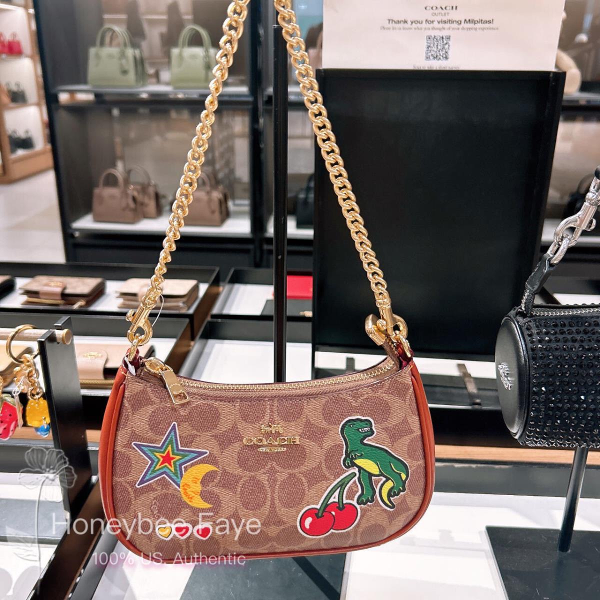 Coach Teri Mini Crossbody Bag CW321 Gold/Tan Multi