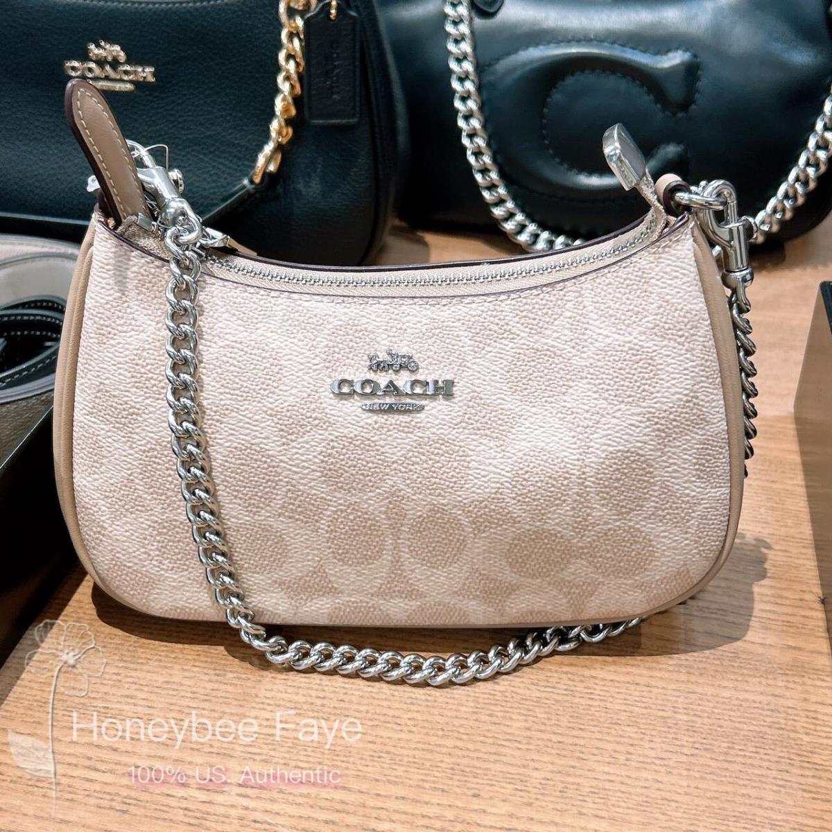 Coach Teri Mini Crossbody Bag CW323 Silver/Sand/Taupe