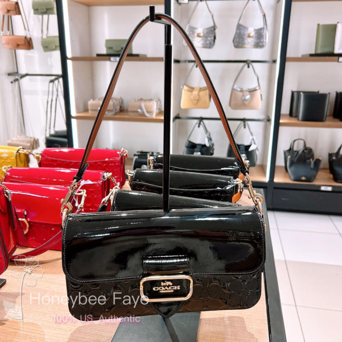 Coach Morgan Shoulder Bag In Signature Leather CT856/CV399 No Rush Ship CV399 Gold/Black