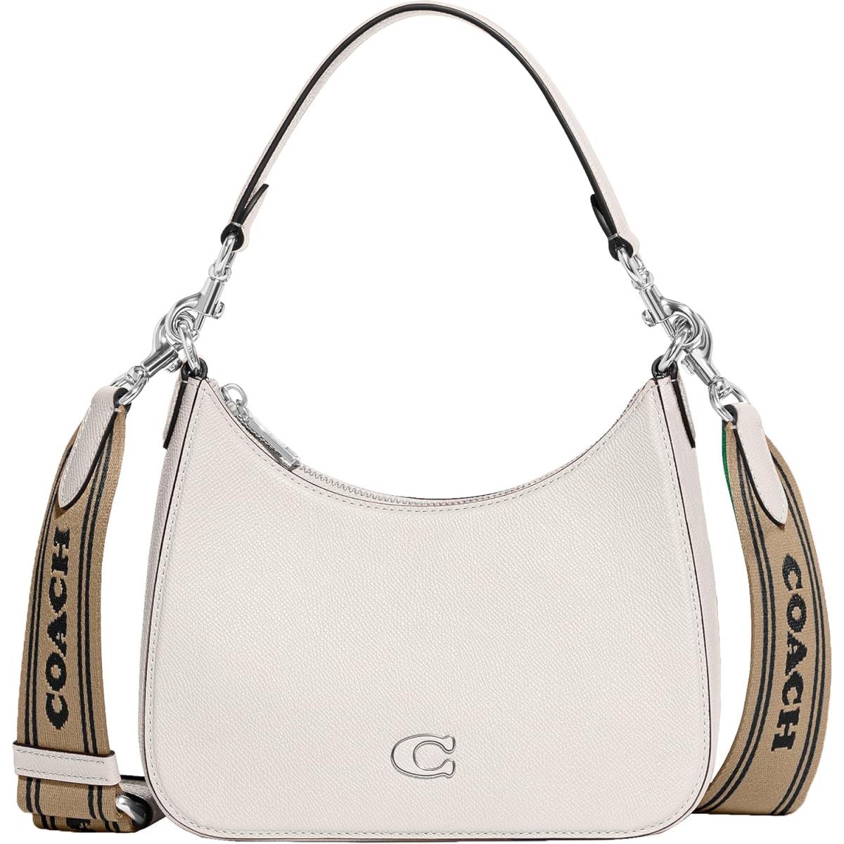 Coach Unisex Hobo Crossbody Bag in Crossgrain Leather Chalk