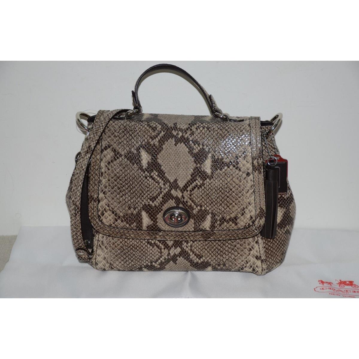 Coach Python Pattern Leather Crossbody Shoulder Messenger Bag