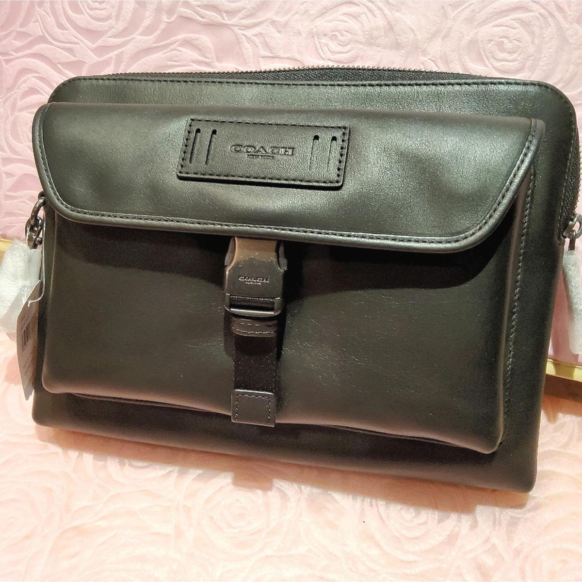 Coach Ranger Pouch Smooth Black Leather