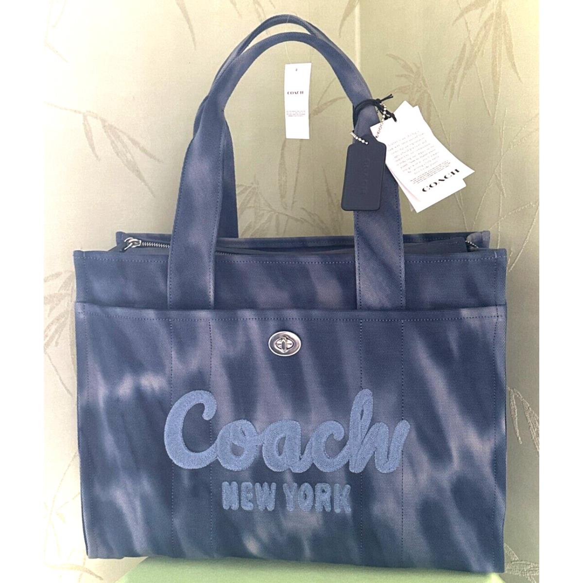 Coach Tie Dye Cargo Tote 42 Larger Size :nwt Tie Dye Midnight Navy CU030