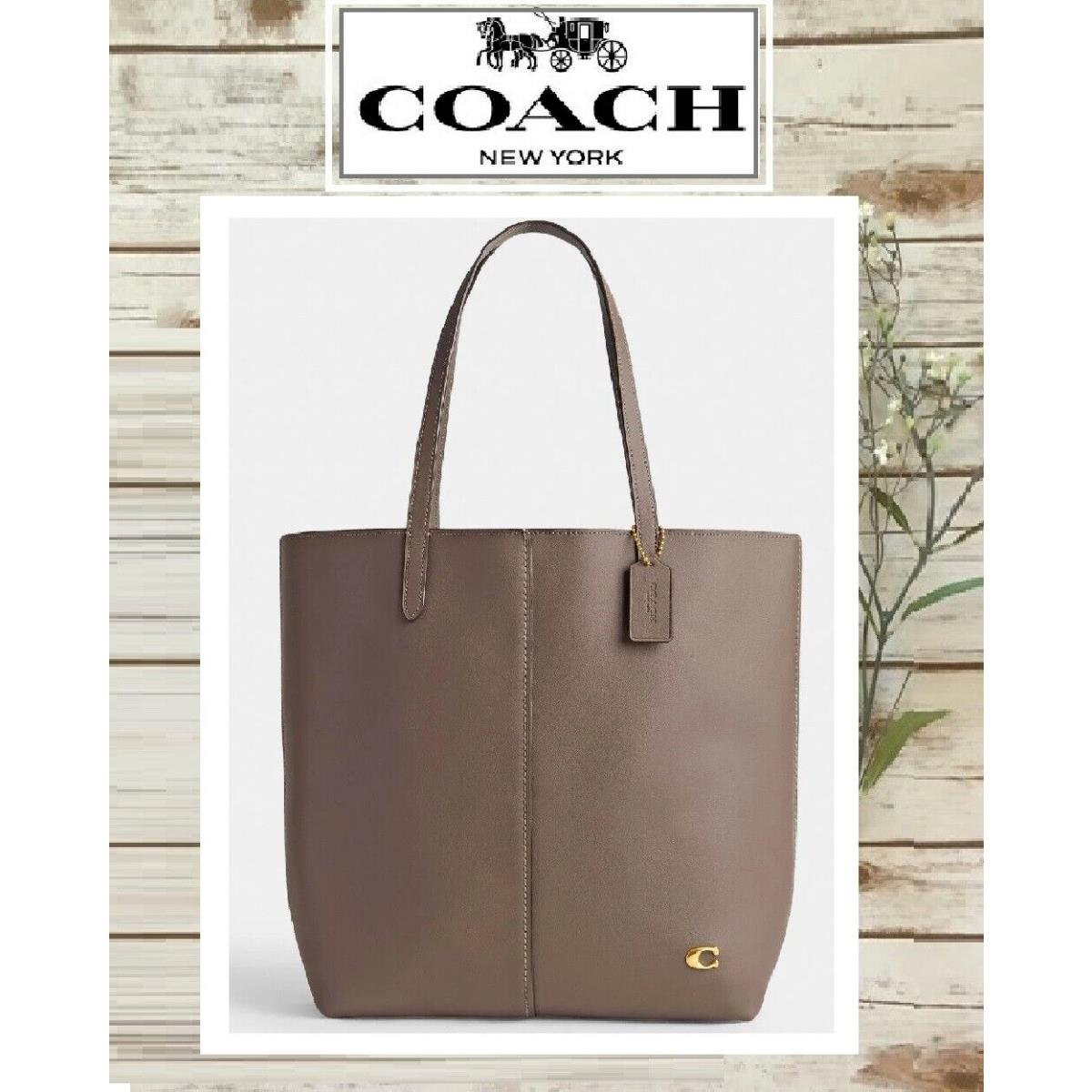 Coach North Tote CN318 In Dark Stone Double Face Leather Large Shoulder Bag