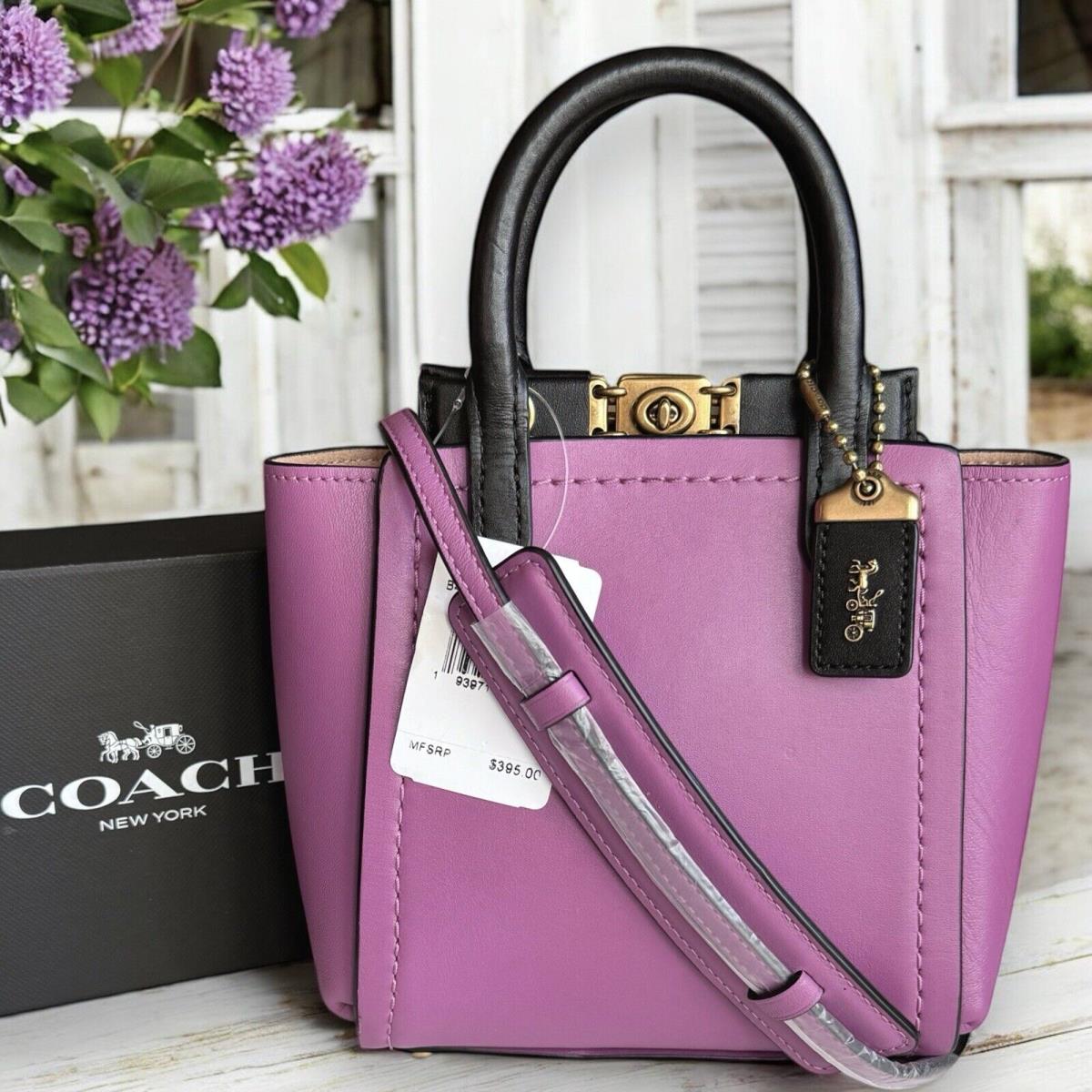 Coach 1941 Troupe 16 in Colorblock Lilac Berry Purple Glovetanned Leather