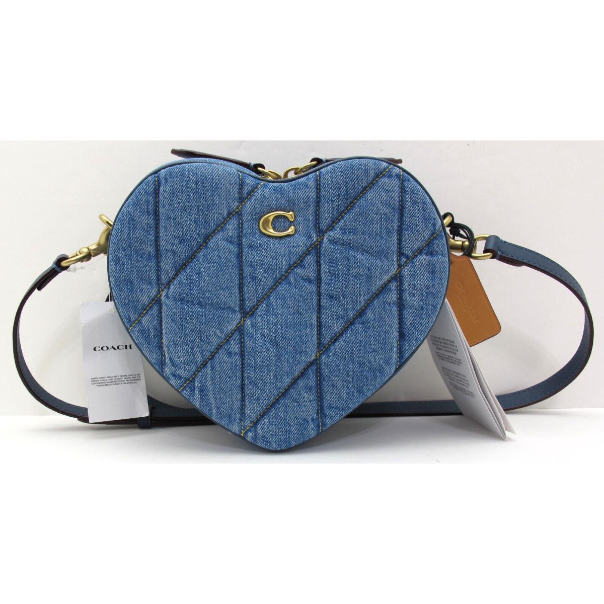 Coach Heart Shape Q Denim C Logo Small Crossbody/shoulder Indigo/gold CR669