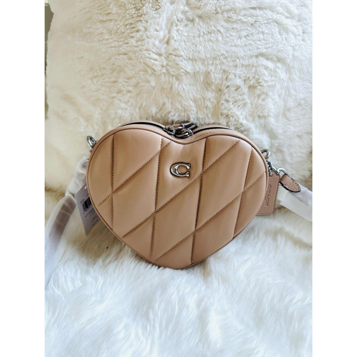 Coach Quilted Leather Heart Crossbody Bag Lh/buff Beige CE725