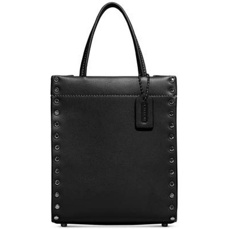 Coach Crystal Rivets Mini Cashin Cross Body Tote Black