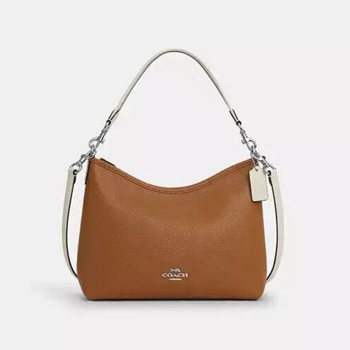 Coach CT850 Colorblock Laurel Shoulder Bag in Soft Pebble Leather