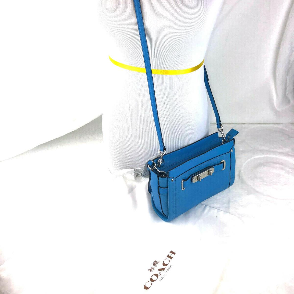 Coach Swagger Wristlet/crossbody Turquoise 53032 Retail