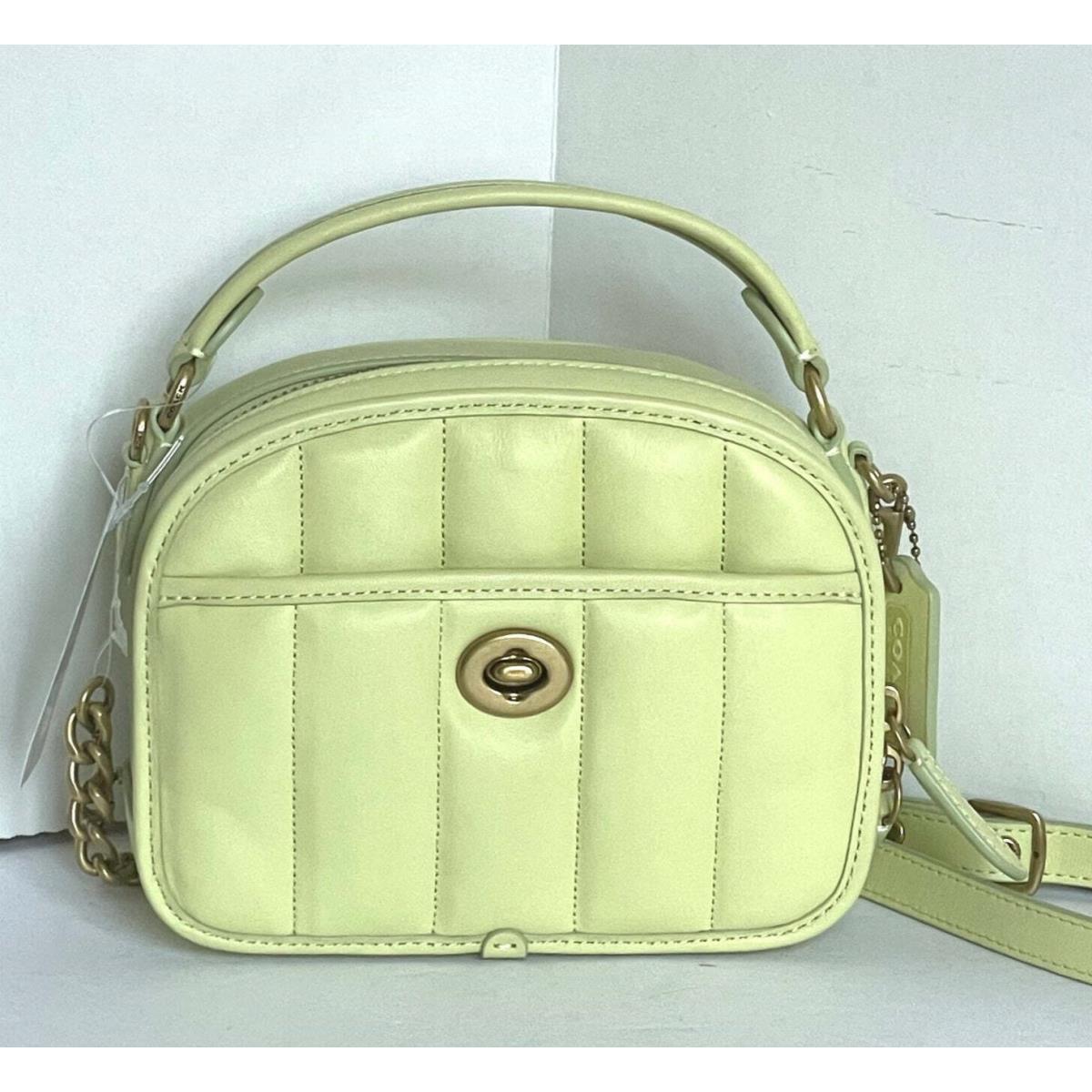 Coach Lunchbox Crossbody 90s Bag Small Quilted Leather Top Handle Lime C4678