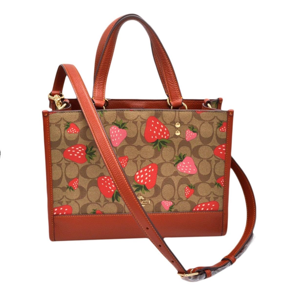 Coach Dempsey Carryall In Signature Canvas Purse Tote Bag Strawberry Print