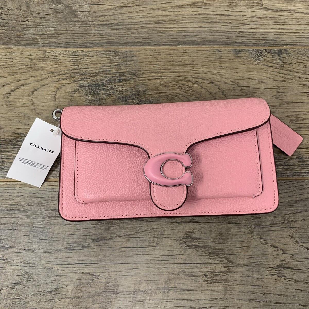 Coach Tabby Chain Crossbody Clutch Leather Bag CJ350 Flower Pink