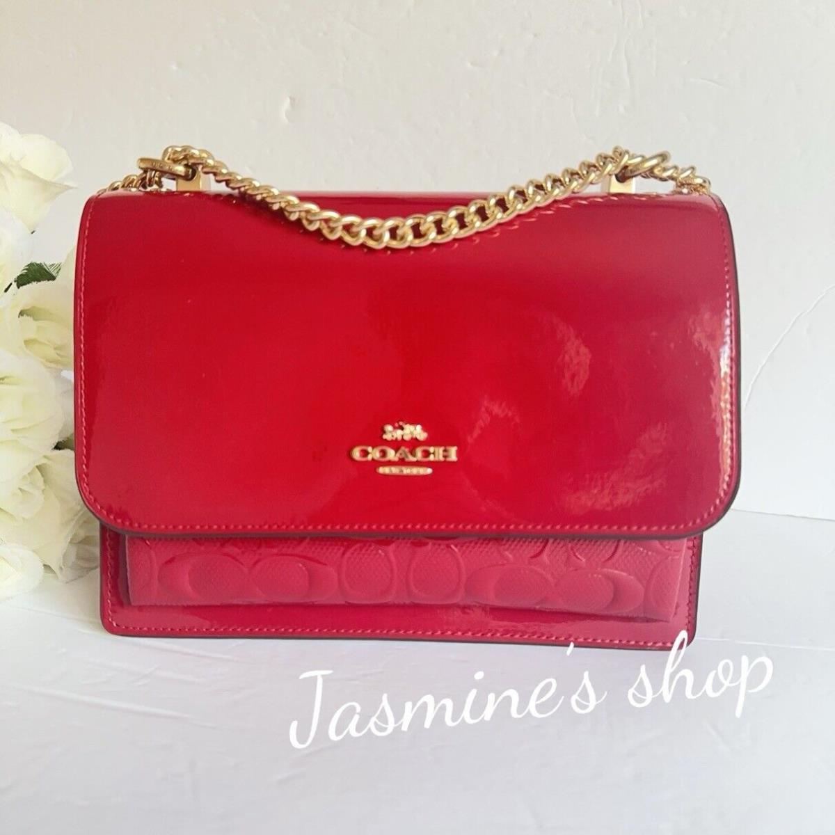 Coach Klare Crossbody Bag In Signature Leather CV397 Gold/ Red