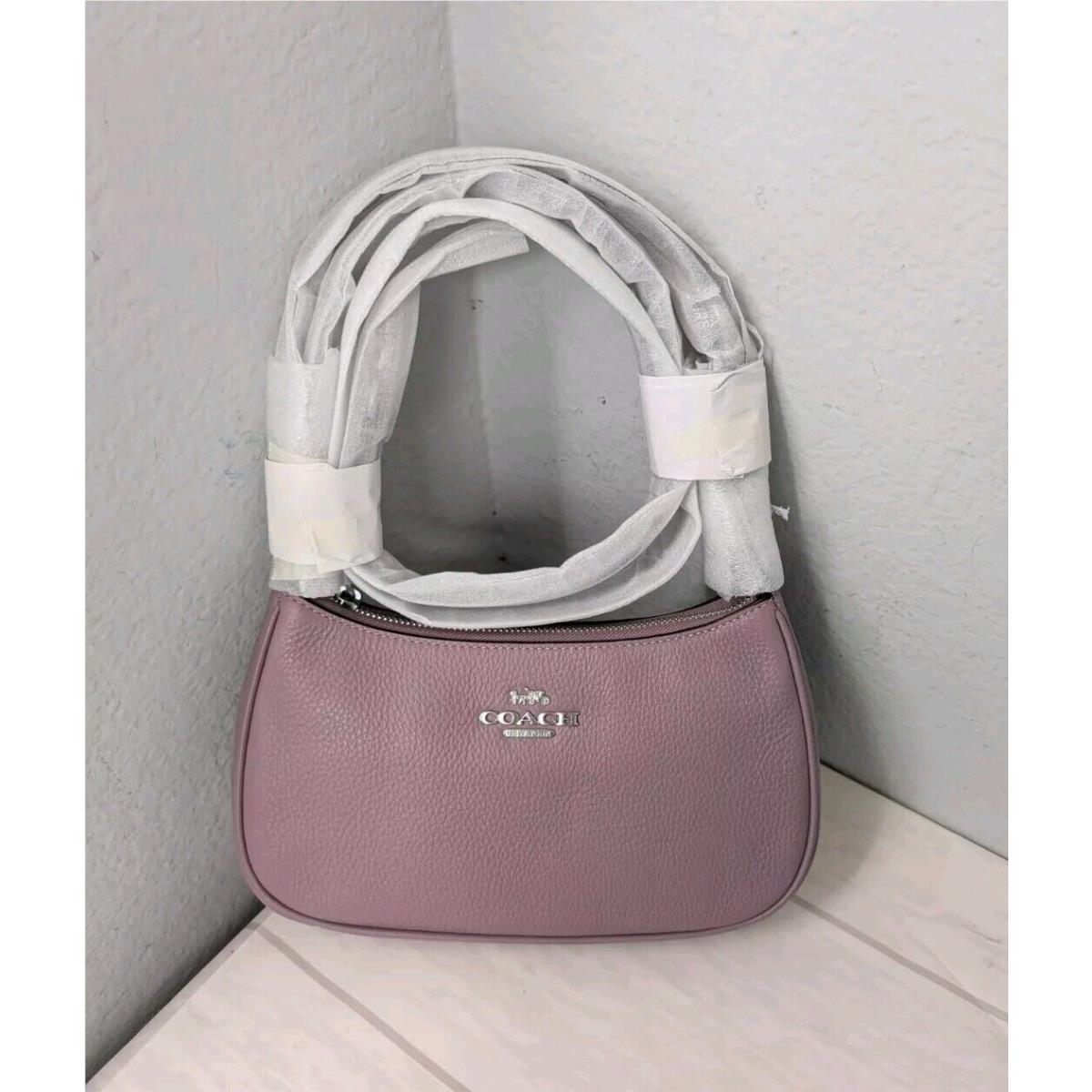 Coach CV934 Teri Pebbled Leather Shoulder Crossbody Bag In Jasmine/silver