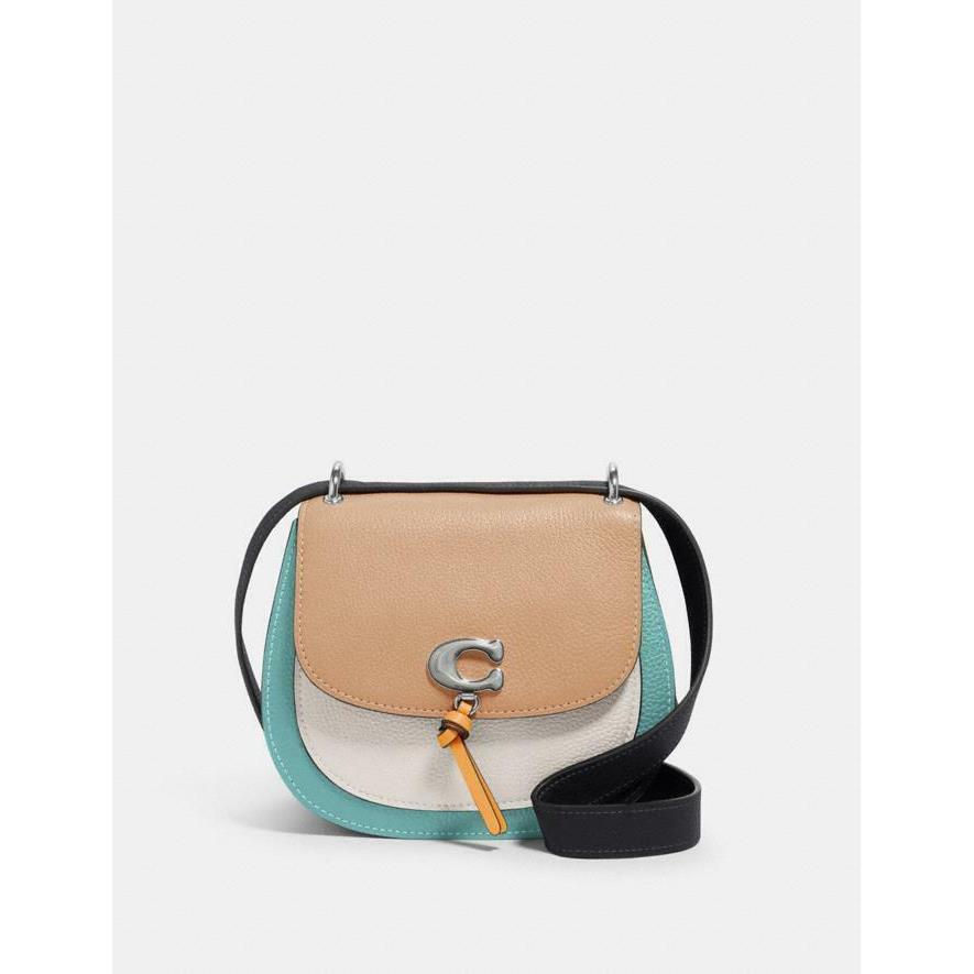 Coach Remi Saddle Bag In Colorblock 1330 Taupe