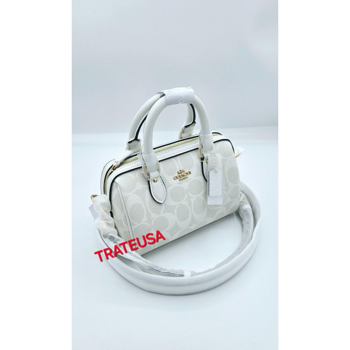 Coach Mini Rowan Crossbody Signature Canvas CS183 Chalk/glacier White