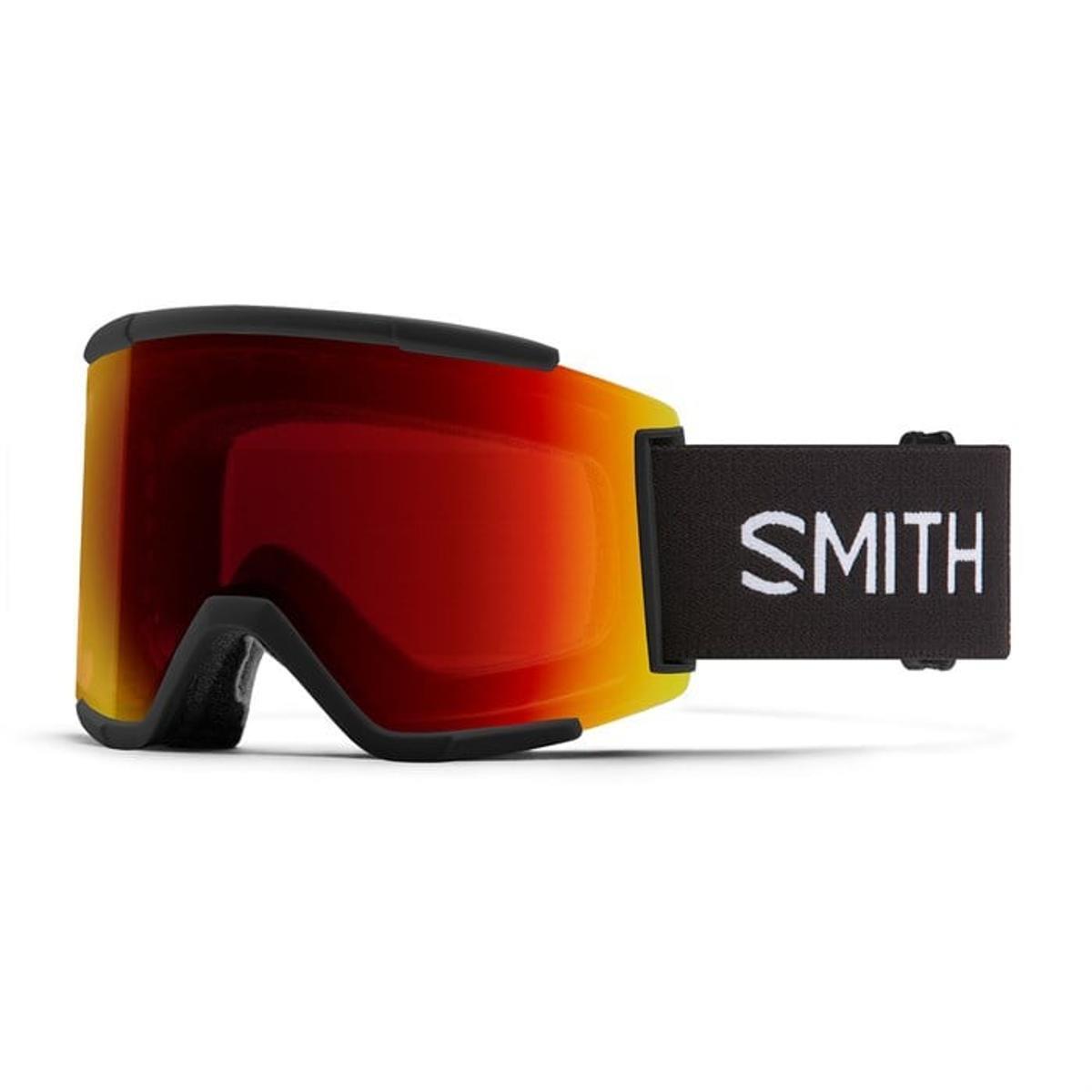 Smith Squad Xl Snow Goggles 2025 Black w/ChromaPop Sun Red Mirror Lens + Chromapop