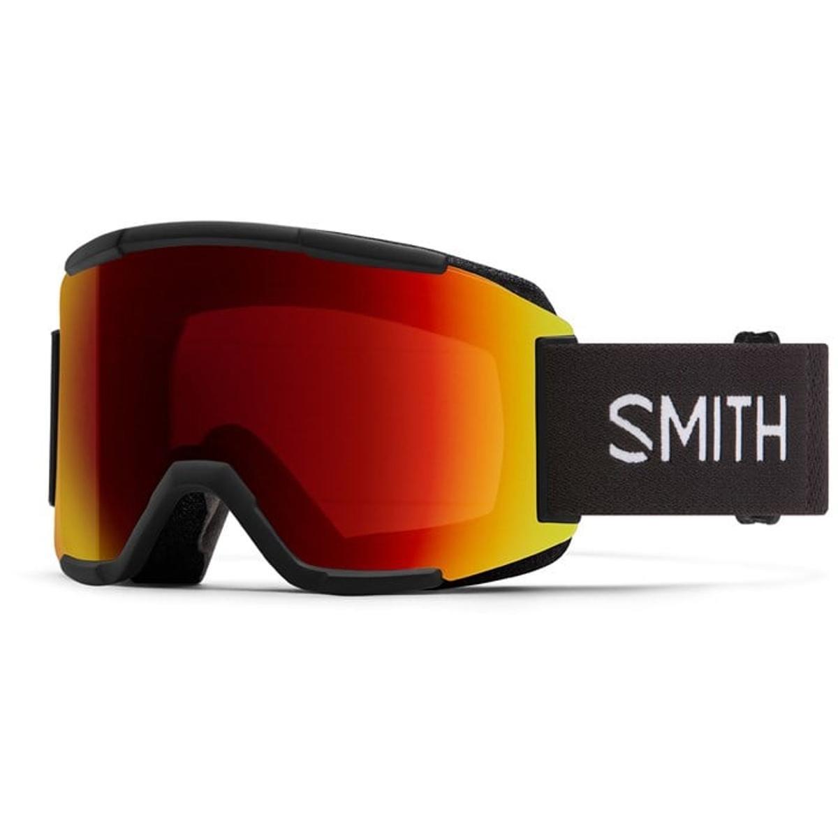 Smith Squad Snow Goggles 2025 Black  w/ChromaPop Sun Red Mirror Lens + Yellow