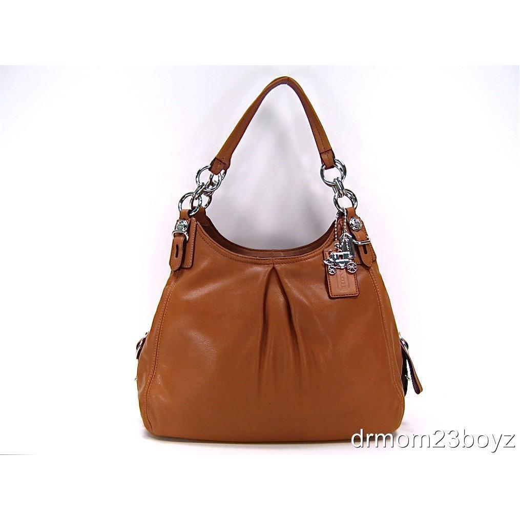 Coach Mia Maggie Camel Brown Leather Shoulder Hobo Bag 15742 Very Rare