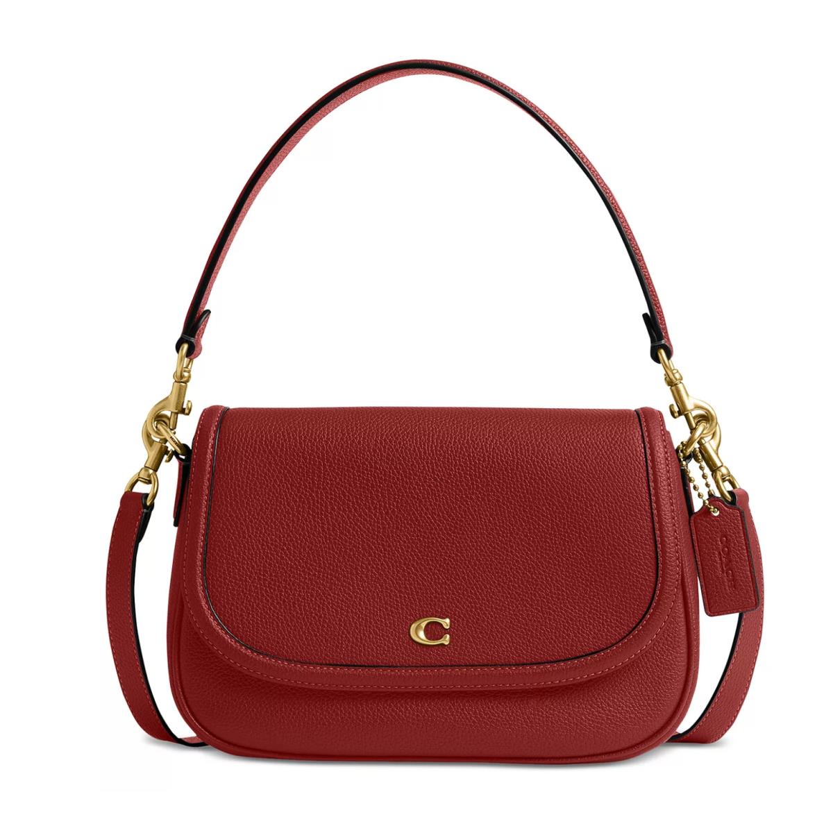 Coach Legacy Small Pebbled Leather Shoulder Bag B4/RUBY