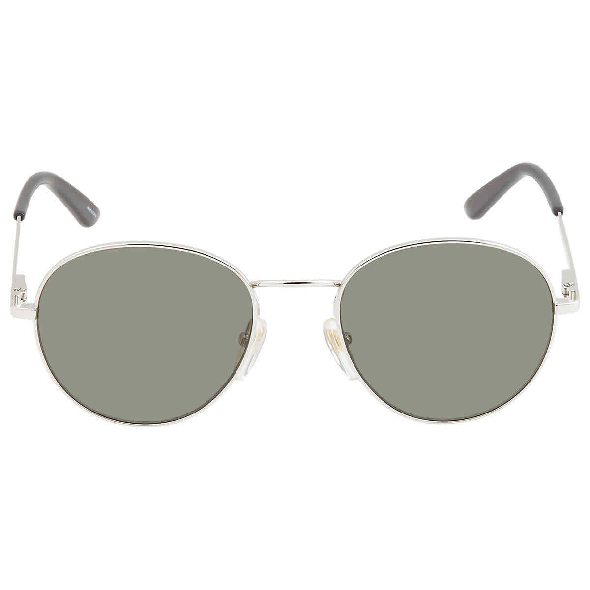 Smith Prep Polarized Grey Round Unisex Sunglasses 203240 010/M9 53 - Frame: Silver, Lens: Grey