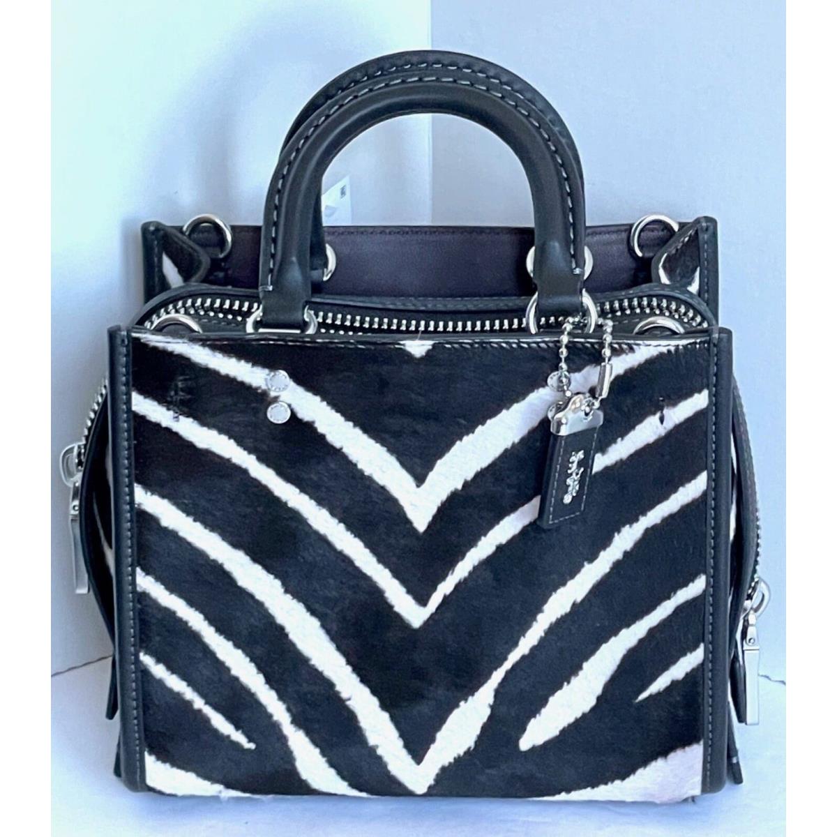 Coach Rogue 20 Satchel Zebra Calf Hair CM564 Small Top Handle Crossbody Bag