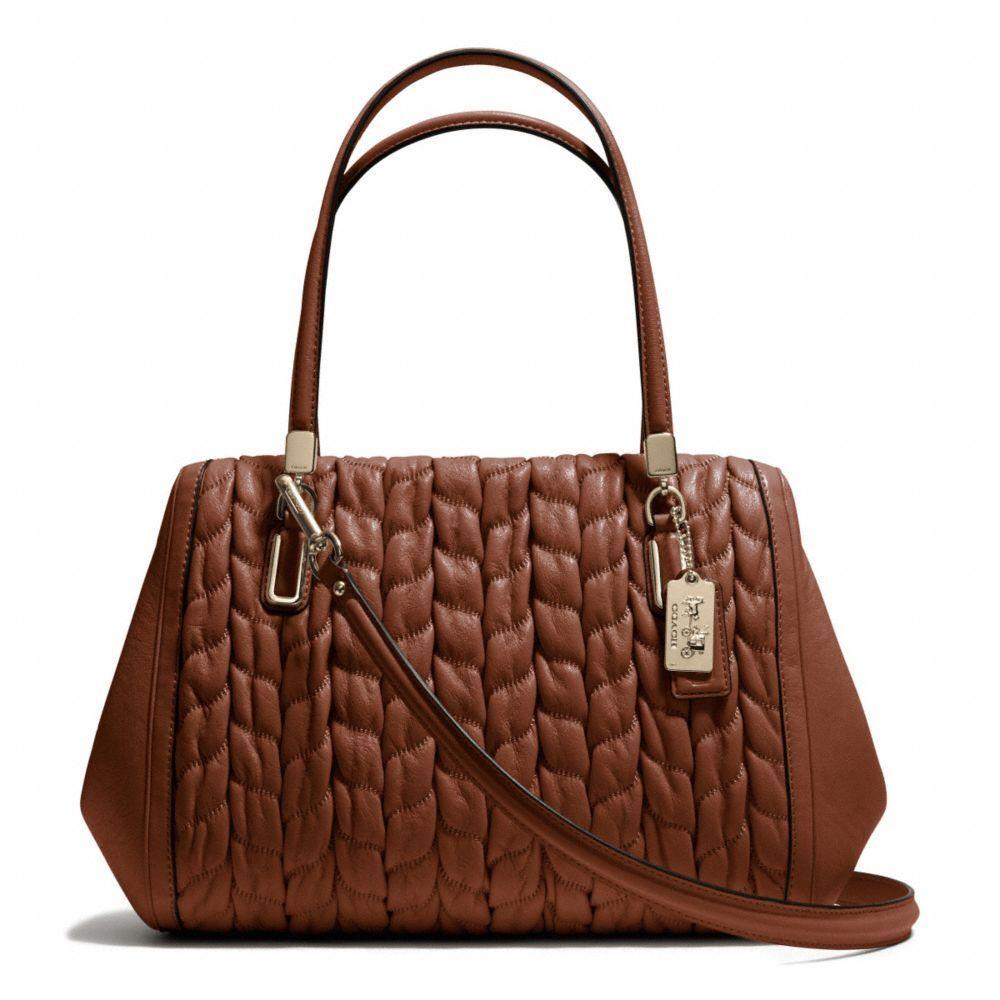 Coach Madison Gathered Chevron Leather Madeline East/west Satchel 25985 Chestnut